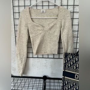 Aritzia Wilfred Beige Knit Long Sleeve
